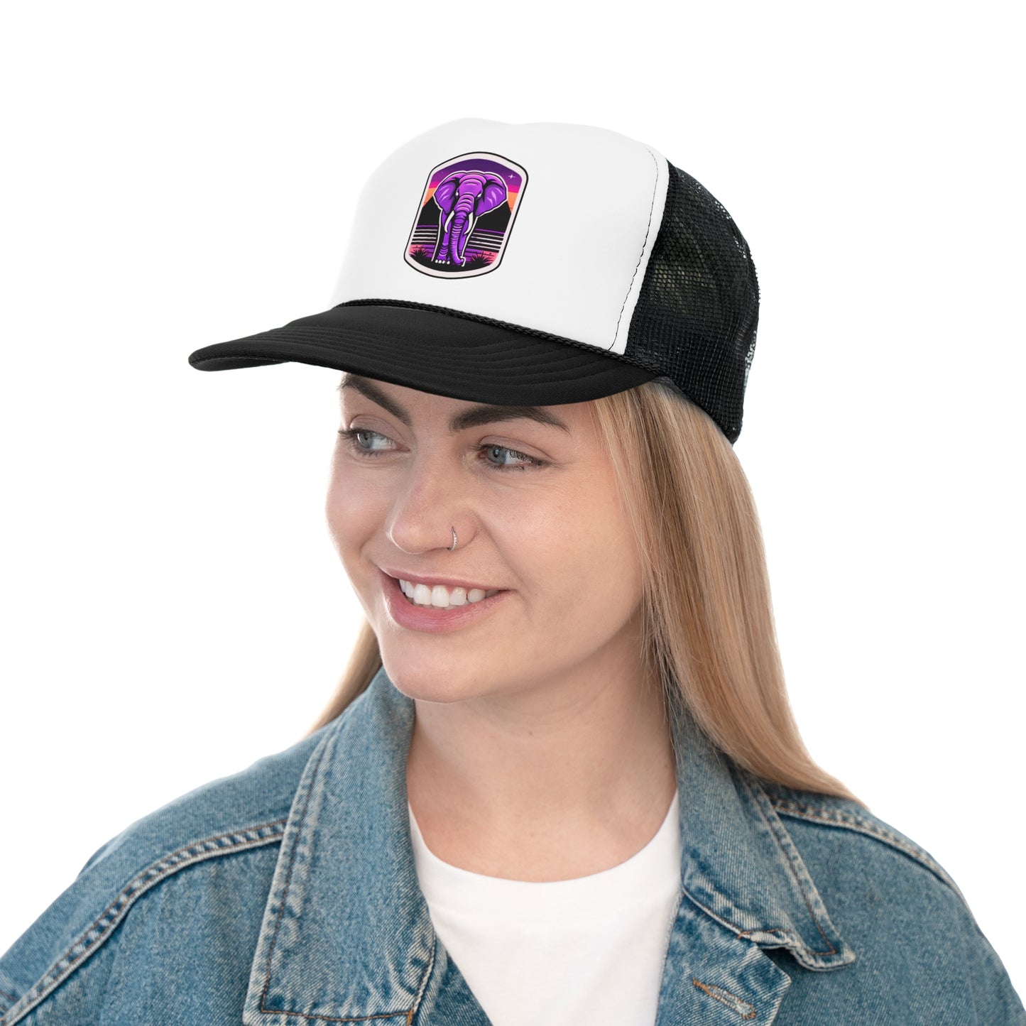 Sunset Elephant Trucker Cap