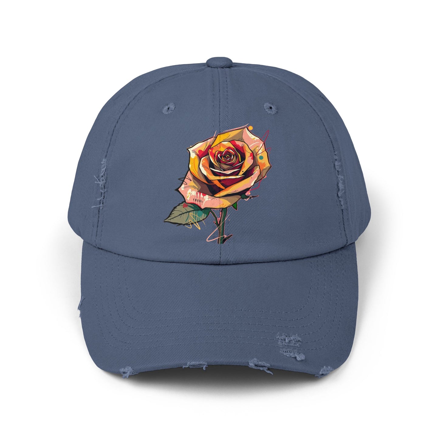 Jckl Concrete Flower Distressed Cap