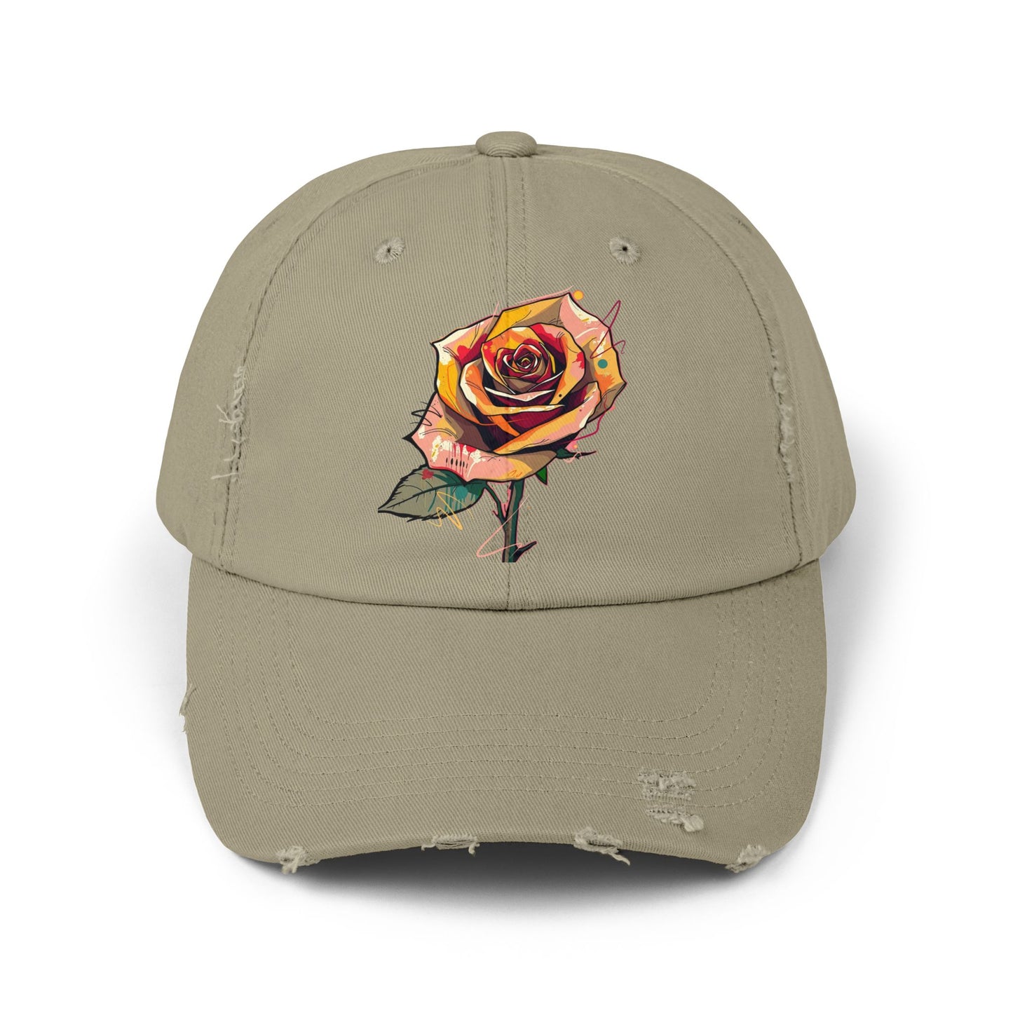 Jckl Concrete Flower Distressed Cap