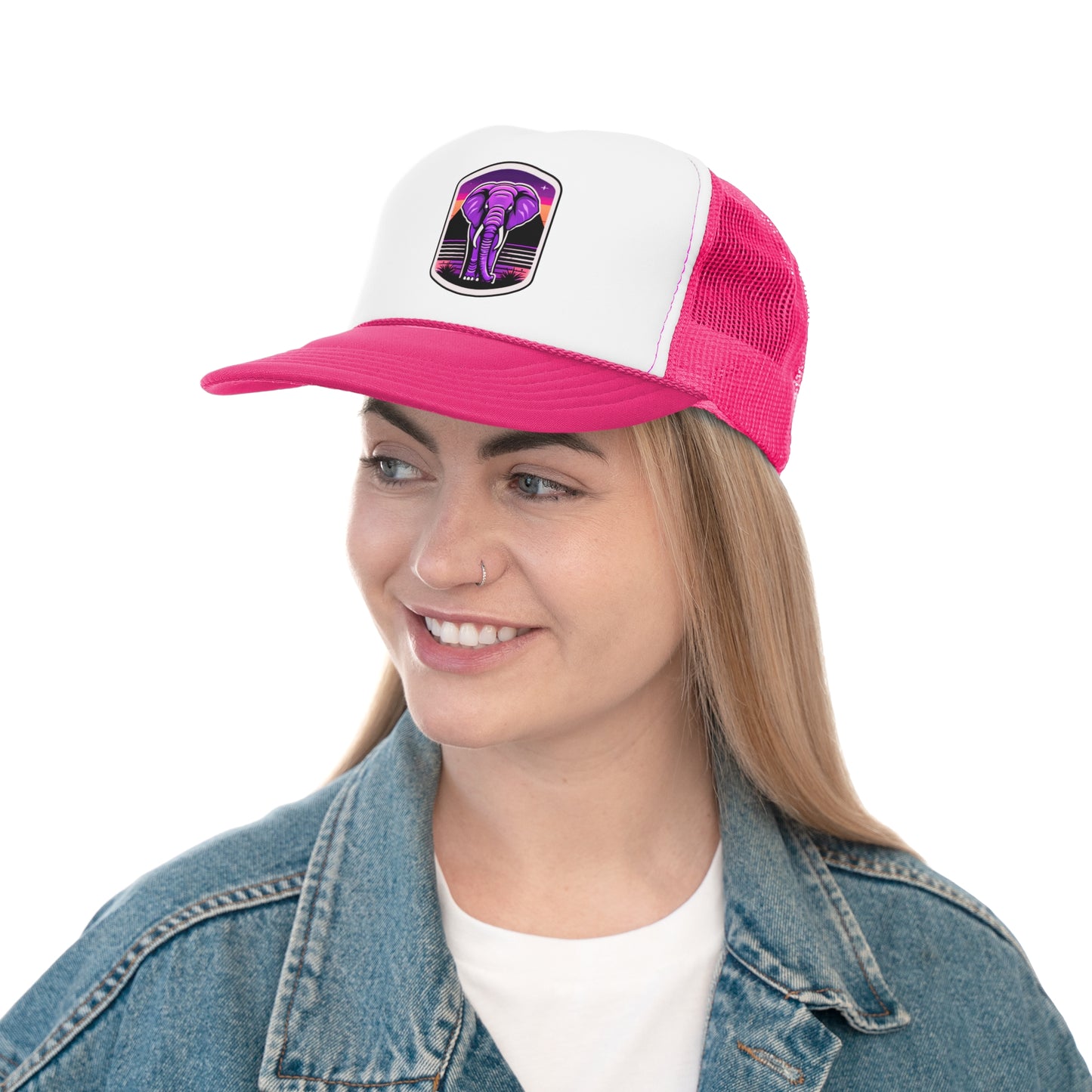 Sunset Elephant Trucker Cap