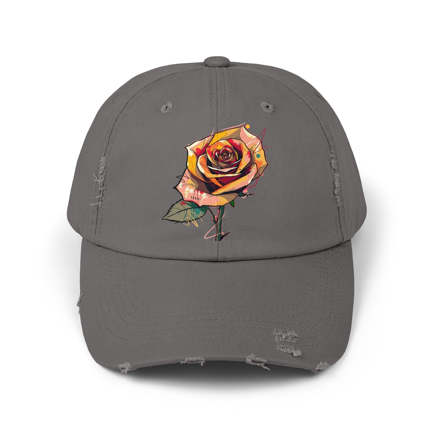 Jckl Concrete Flower Distressed Cap