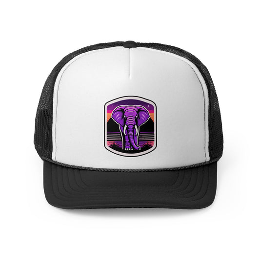 Sunset Elephant Trucker Cap